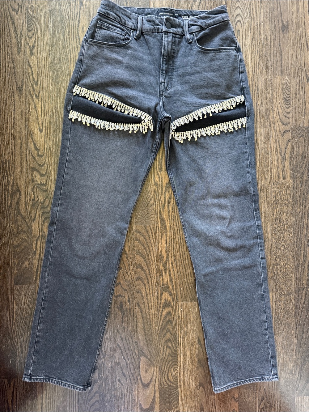 Good American Icon Straight Diamond Jeans • women size 6 / 26 • black